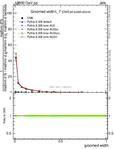 Plot of j.width.g in 13000 GeV pp collisions