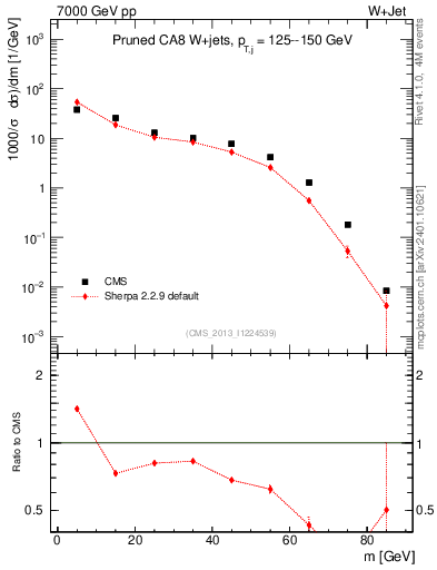 Plot of j.m.prun in 7000 GeV pp collisions